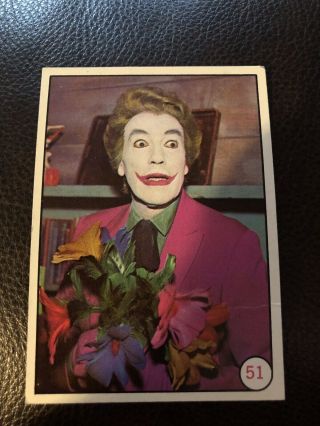 Rare 1966 Batman Bat Laff Trading Card 51 The Joker