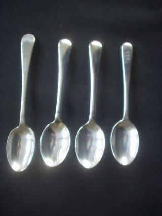 4 Vintage Silver Plated Teaspoons Old English Pattern Various Makers Useful