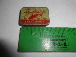 Vintage Shurkatch Lead Split Shot Fishing Sinkers In Metal Tin Box