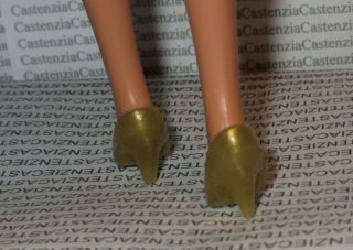 SHOES BARBIE DOLL FRENCH LADY FAUX GOLD HIGH HEEL PUMPS SHOES ACCESSORY CLOTHING 3