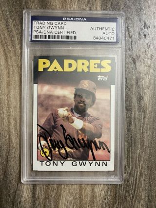 1986 Topps Tony Gwynn Signed Card Psa/dna Certified Autograph Rare Auto Hof