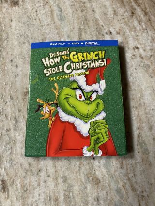 How The Grinch Stole Christmas Blu Ray,  Dvd Combo Rare Slipcover.  No Digital