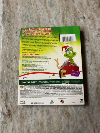 how the grinch stole christmas blu ray,  dvd Combo Rare Slipcover.  No Digital 2