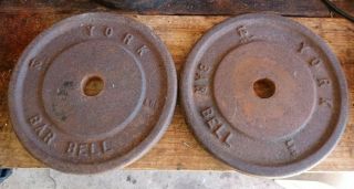 Rare Vintage York 12.  5 Lb Standard Weight Plates X 2 Pair Total 25 Lbs Barbell