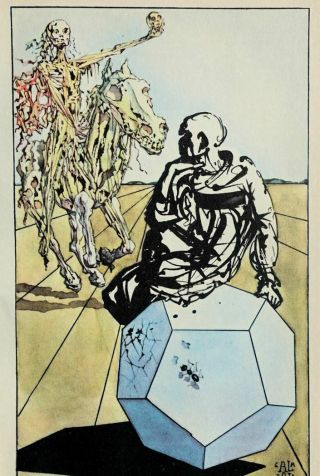 Salvador Dali : Le Cavalier De La Mort - Rare Estampe Signée,  1948,  Cellini