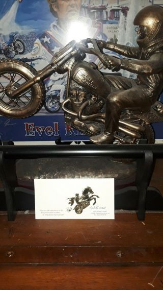 Rare Vintage Evel Knievel War Horse Large Business Card Gold Foil Motorcycle
