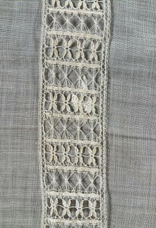 Antique 100 Cotton Ivory Fine Bobbin Lace Trim For Sewing.