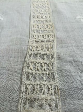 Antique 100 Cotton Ivory Fine Bobbin Lace Trim for Sewing. 2