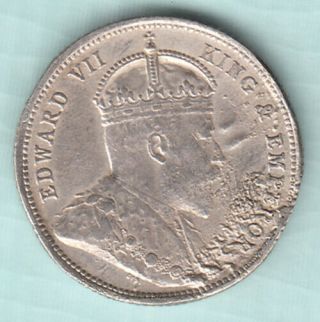 East Africa & Uganda Protectorates 1906 Extremely Rare Silver 50 Cents Coin Ms56