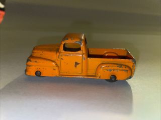 Tootsietoy 3 Inch Ford Pick Up Truck Orange,  Rare Body Style
