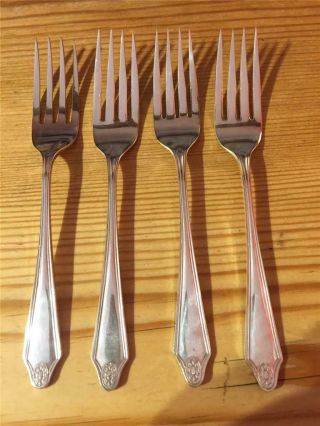 4 X Vintage Silver Plated Epns Cake Forks