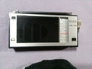 Rare 1970s Sony Tfm - 916 Am - Fm Transistor Radio Portable With Tall Antenna