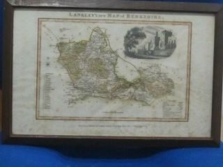 1817 Langleys Map Of Berkshire A/f In An Oak Frame