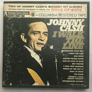 Rare7 - 1/2ips Johnny Cash I Walk The Line And Ring Of Fire Double Album Reel Tape