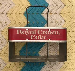 Vintage Rc Royal Crown Cola Soda Pop Rare 6 Pack Metal Bottle Carrier