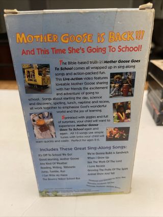 Mother Goose Goes To School VHS VCR Video Brentwood Kids Company RARE 2