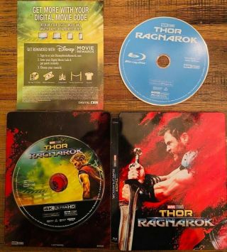 Thor Ragnarok 4k Blu Ray Steelbook Oop Rare Avengers