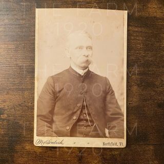 1800’s Antique Photo - Man With White Mustache - Northfield,  Vermont