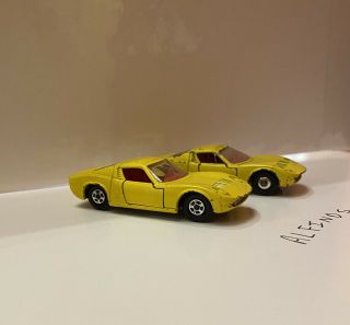 Matchbox/ Lesney 33c Lamborghini Miura Yellow - Superfast - Red Interior Rare 3