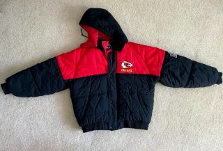 Vintage 90s Pro Player Kansas City Chiefs Nfl Puffer Jacket Coat Xl Starter Rare