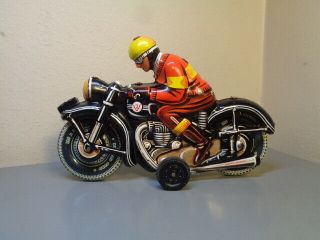 Vintage Tinplate Motorcycle Made In Germany Very Rare Item