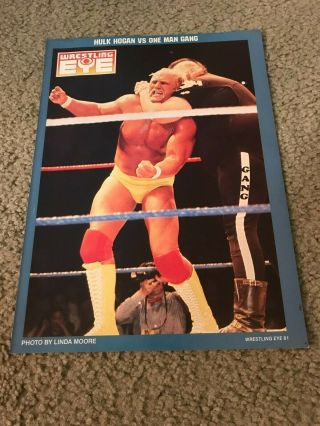 Vintage Wwf Hulk Hogan Vs One Man Gang Wrestling Pinup Photo 1980s 1988 Rare