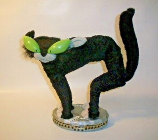 Vintage Gemmy Animated Fraidy Cat Halloween Scrawny Black Alley Cat,  Rare 2