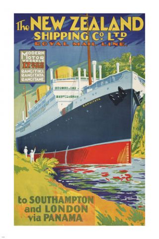 Royal Mail Line Vintage Boat Travel Poster 24x36 Southampton Panama Hot Rare