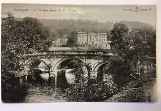 1906 Chatsworth Nr.  Buxton From Above Bridge Antique Early 20th Century Postcard