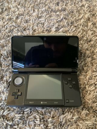 RARE Nintendo Space Gray 3DS Portable Handheld Console With Charger & Stylus 3