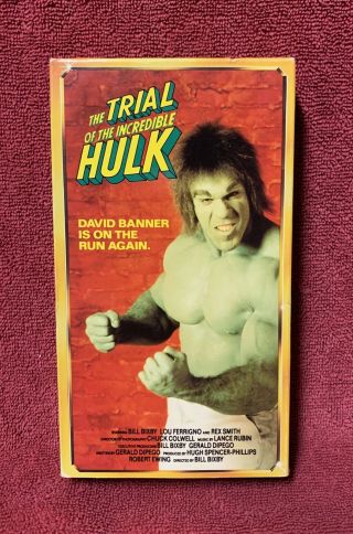 The Trial Of The Incredible Hulk Rare Vhs Tape