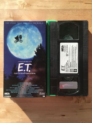 E.  T.  Et The Extra - Terrestrial Vhs 1982 1988 Green Tape Rare