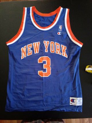 John Starks Champion York Knicks Jersey 3 Nba Rare Vintage 90s Size 44