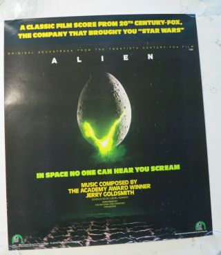 Alien Very Rare Movie Score 1979 Promo Poster Goldsmith 25 " X 22 "