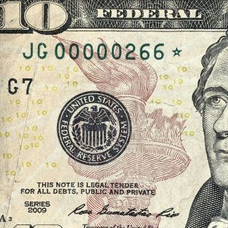 Very Rare Ultra Low ⭐️ Star Note ⭐️ $10 Fancy 3 Digits Serial Number Us Currency
