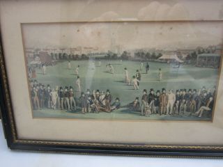 Print Cricket At Brighton Of Home Counties,  List Of Players & Sketch On Back