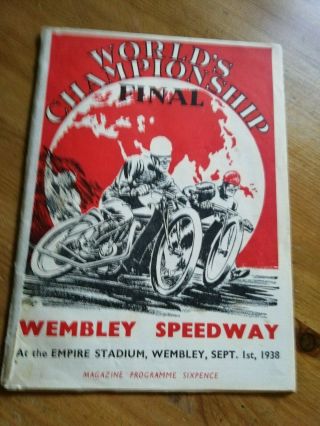 Rare 1938 World Final Speedway Programme From Wembley Stadium