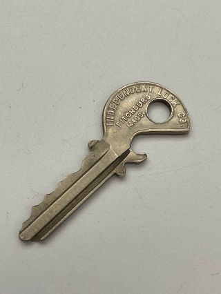 Vintage Rare Key,  Independent Lock Co.  Fitchburg Massachuset,  Bottle Opener Key
