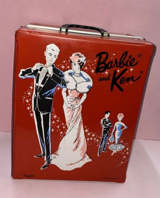 Vintage 1963 Barbie And Ken Double Storage Travel Case
