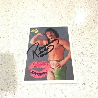 Ravishing Rick Rude Signed Autographed Rare 1990 Wwf Classic Card A
