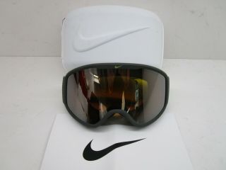 Nike Mazot Snow Goggles Snowboard Ski Snowmobile Winter With Case Black Nos Rare