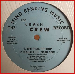 Ny Indie Rap 12 " The Crash Crew - The Real Hip Hop Mega Rare 