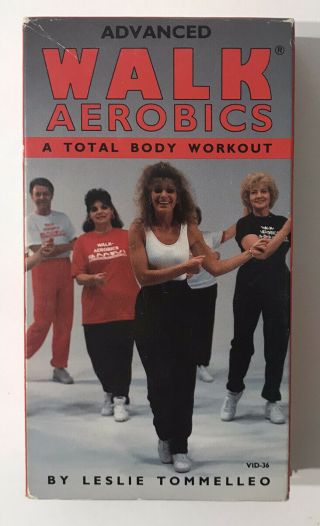 Advanced Walk Aerobics A Total Body Workout Vhs Leslie Tommelleo Exercise Rare
