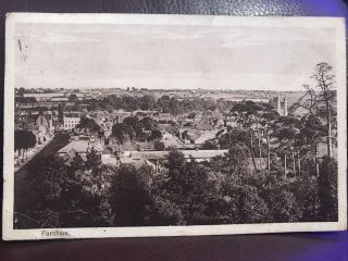Farnham View Surrey Antique Postcard 1923 Postmark Edward Vii