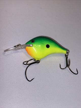 Vintage Rapala Dives To Dt 6 Fishing Lure Green And Chartreuse
