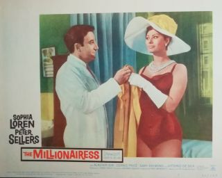 " The Millionairess " Sophia Loren Peter Sellers 1960 Movie Lobby Card 11 " X 14 "