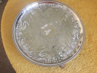 Antique Large Heavy Tray Cocktails Drinks Epns Silver Plated