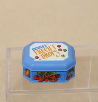 Vintage Bodo Hennig Metal Tin Of Frucht Drops Dollhouse Miniature 1:12