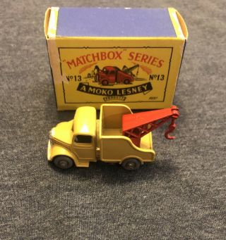 Matchbox Series No 13 Wreck Truck Made In England By Lesney Rare W/box