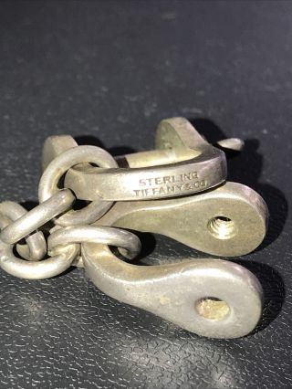 Vintage Rare Retired Tiffany & Co Sterling Silver 925 Shackle Key Chain Ring